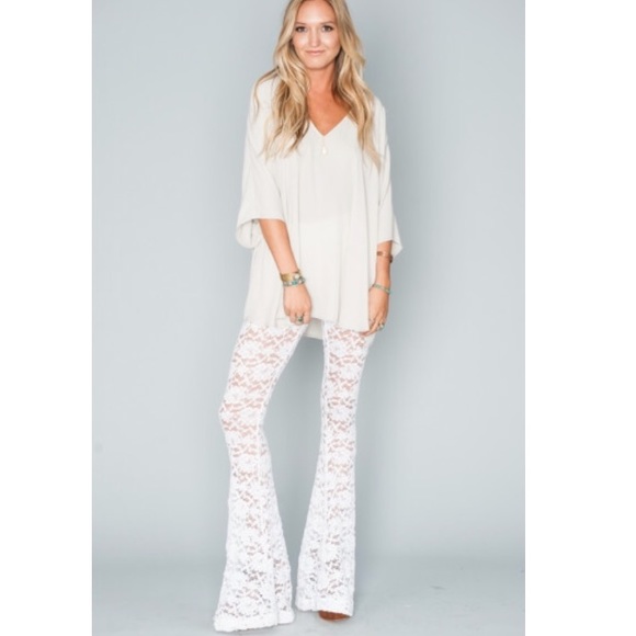 Show Me Your MuMu Pants - Show Me Your Mumu Bam Bam Bells ‘Larose White’